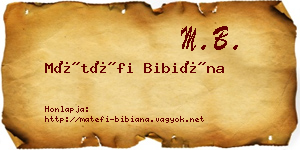 Mátéfi Bibiána névjegykártya